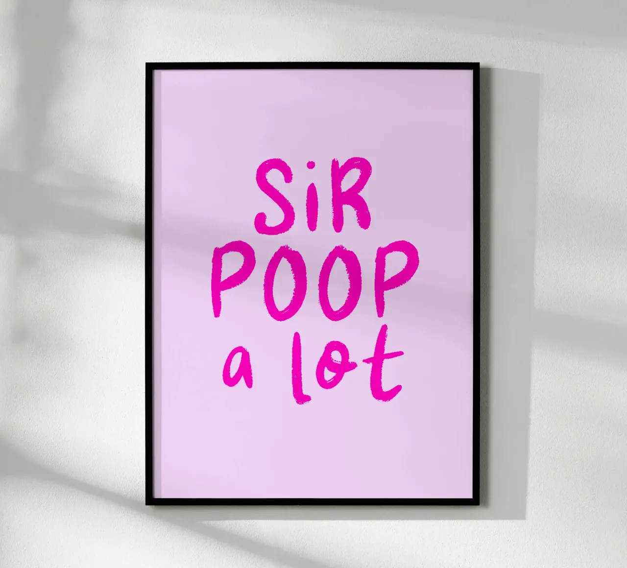 Sir Poop a lot (Pink) poster con telaio in legno da color&shape