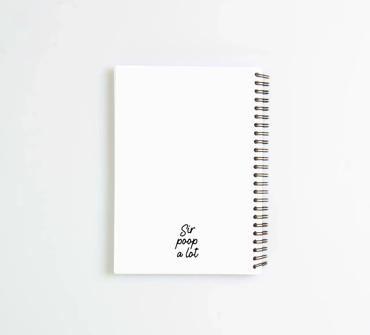 Sir Poop a lot spiral notebook by color&shape