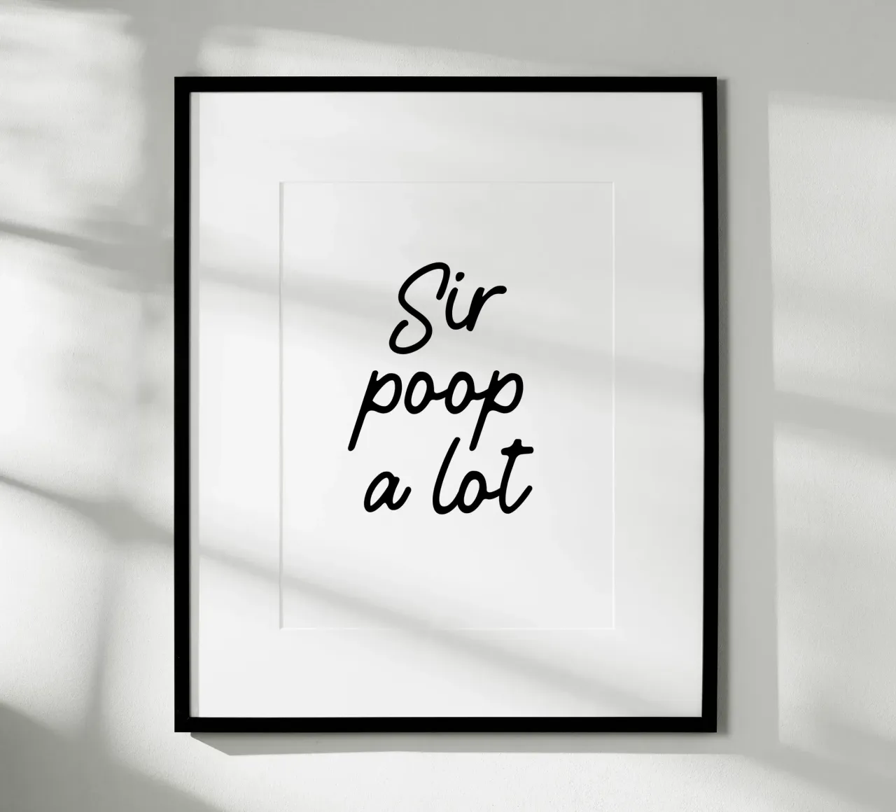 Sir Poop a lot Poster mit Holzrahmen von color&shape