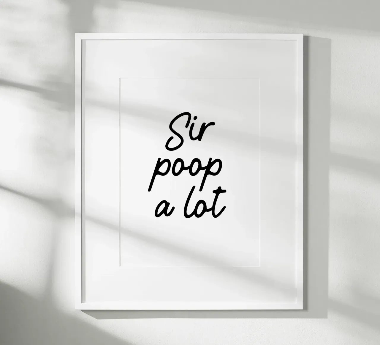Sir Poop a lot Poster mit Holzrahmen von color&shape