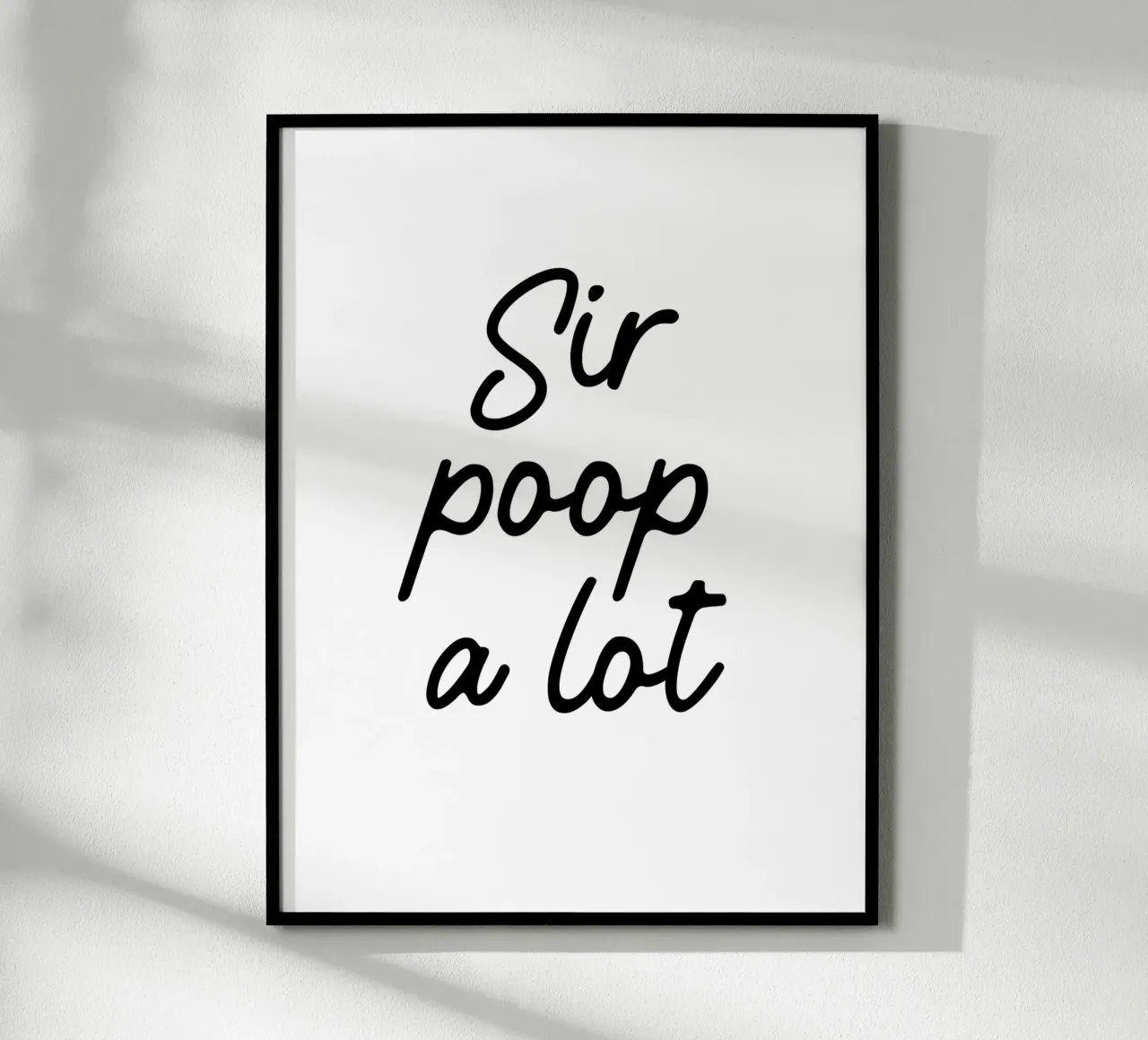 Sir Poop a lot Poster mit Holzrahmen von color&shape