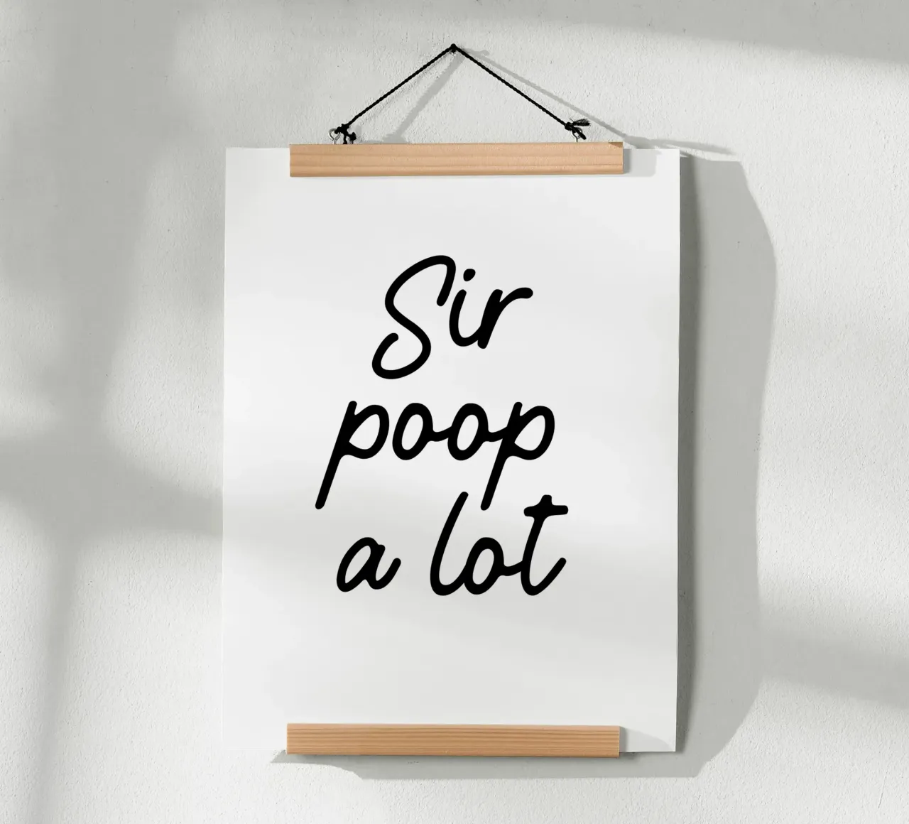 Sir Poop a lot Poster mit Holzrahmen von color&shape