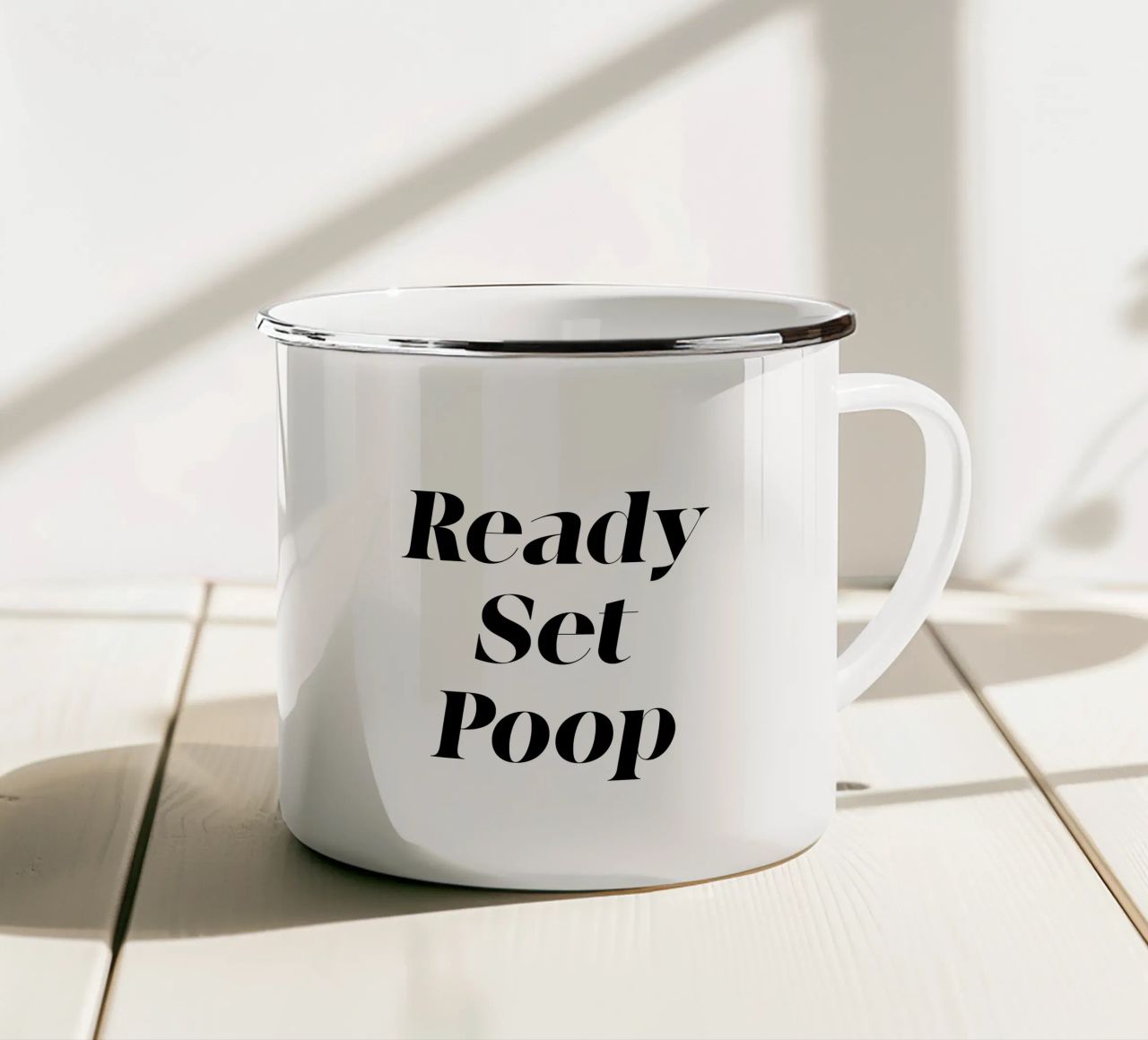 Ready Set Poop tazza in smalto da color&shape