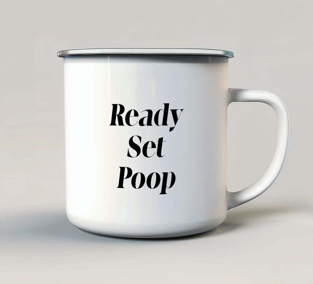 Ready Set Poop tazza in smalto da color&shape