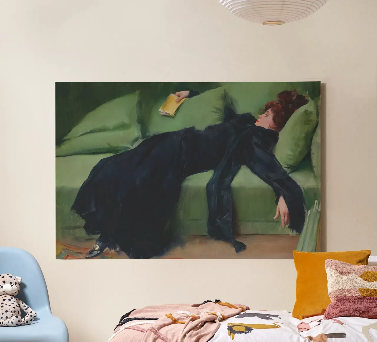 Giovane donna decadente, dopo il ballo, ritratto di donna vintage tela con Cornice a cassetta da Vibrant Vintage Prints