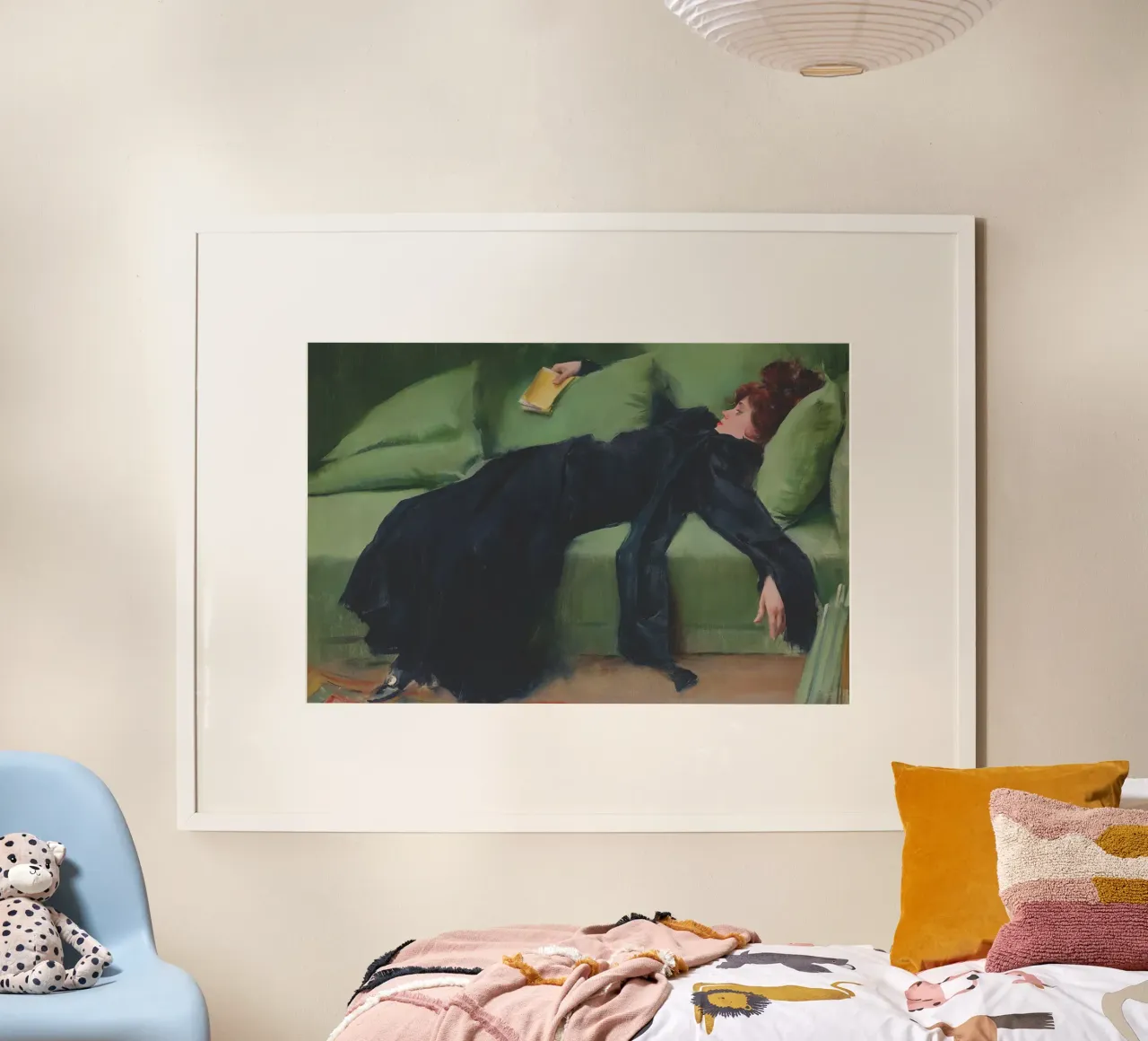 Giovane donna decadente, dopo il ballo, ritratto di donna vintage poster con telaio in legno da Vibrant Vintage Prints