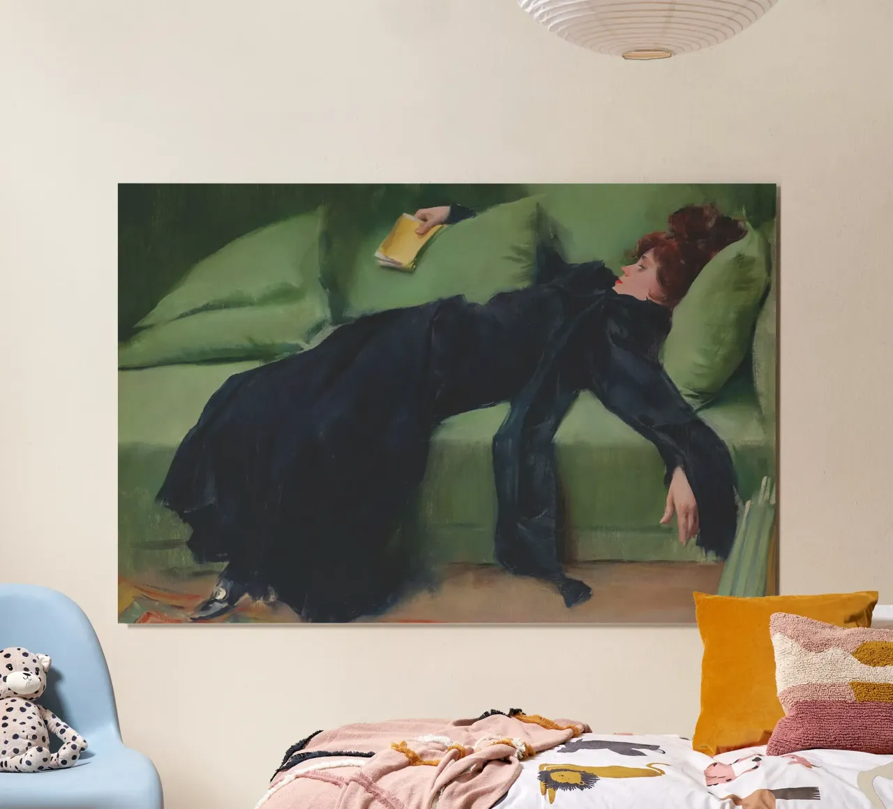 Giovane donna decadente, dopo il ballo, ritratto di donna vintage poster con telaio in legno da Vibrant Vintage Prints