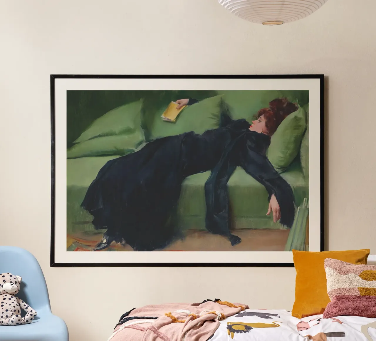 Giovane donna decadente, dopo il ballo, ritratto di donna vintage poster con telaio in legno da Vibrant Vintage Prints