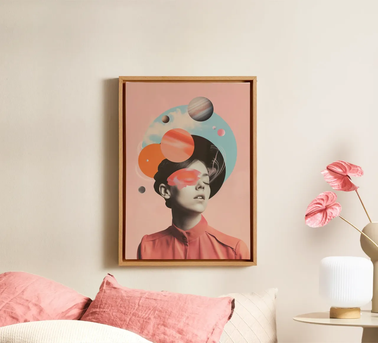 Planets in my Head tela con Cornice a cassetta da My Tiny Home
