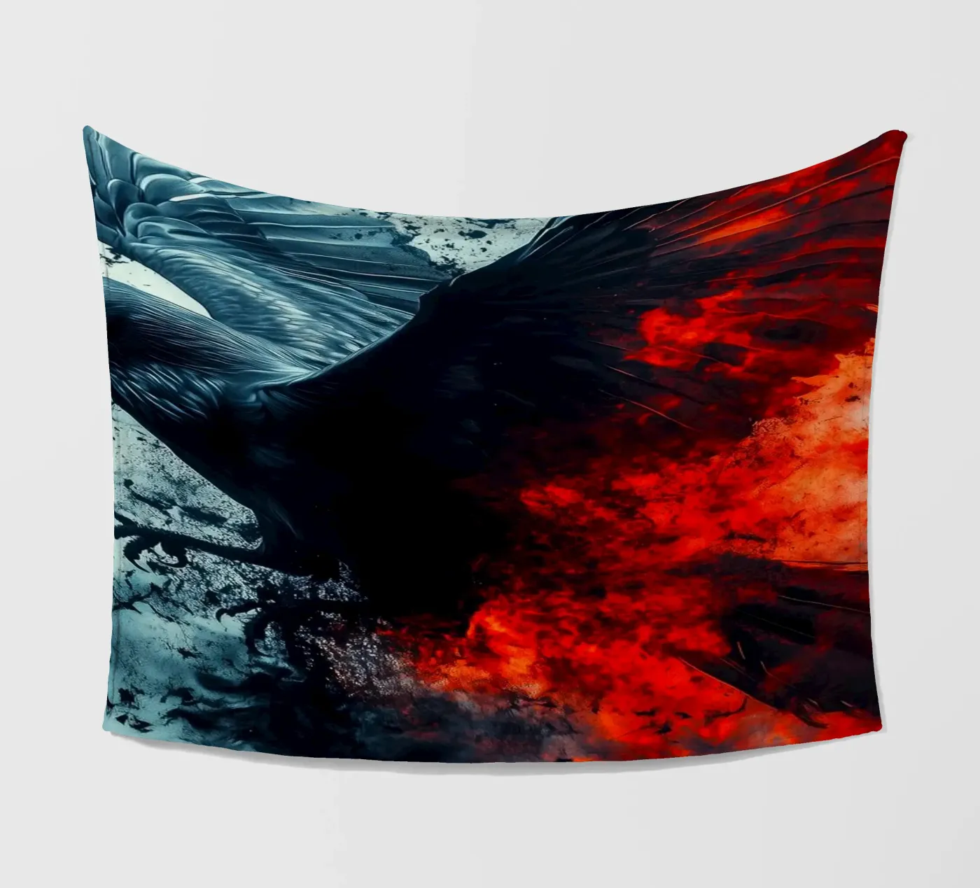 Schwarzer Rabenvogel Fleecedecke von Justyna Jaszke JBJart