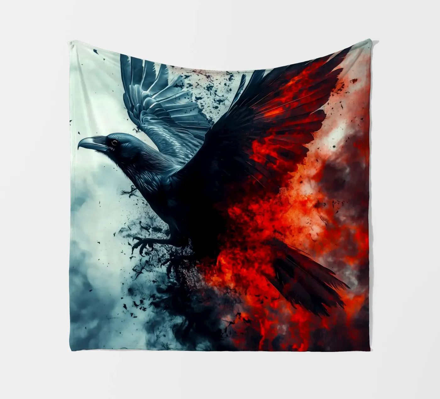 Schwarzer Rabenvogel Fleecedecke von Justyna Jaszke JBJart