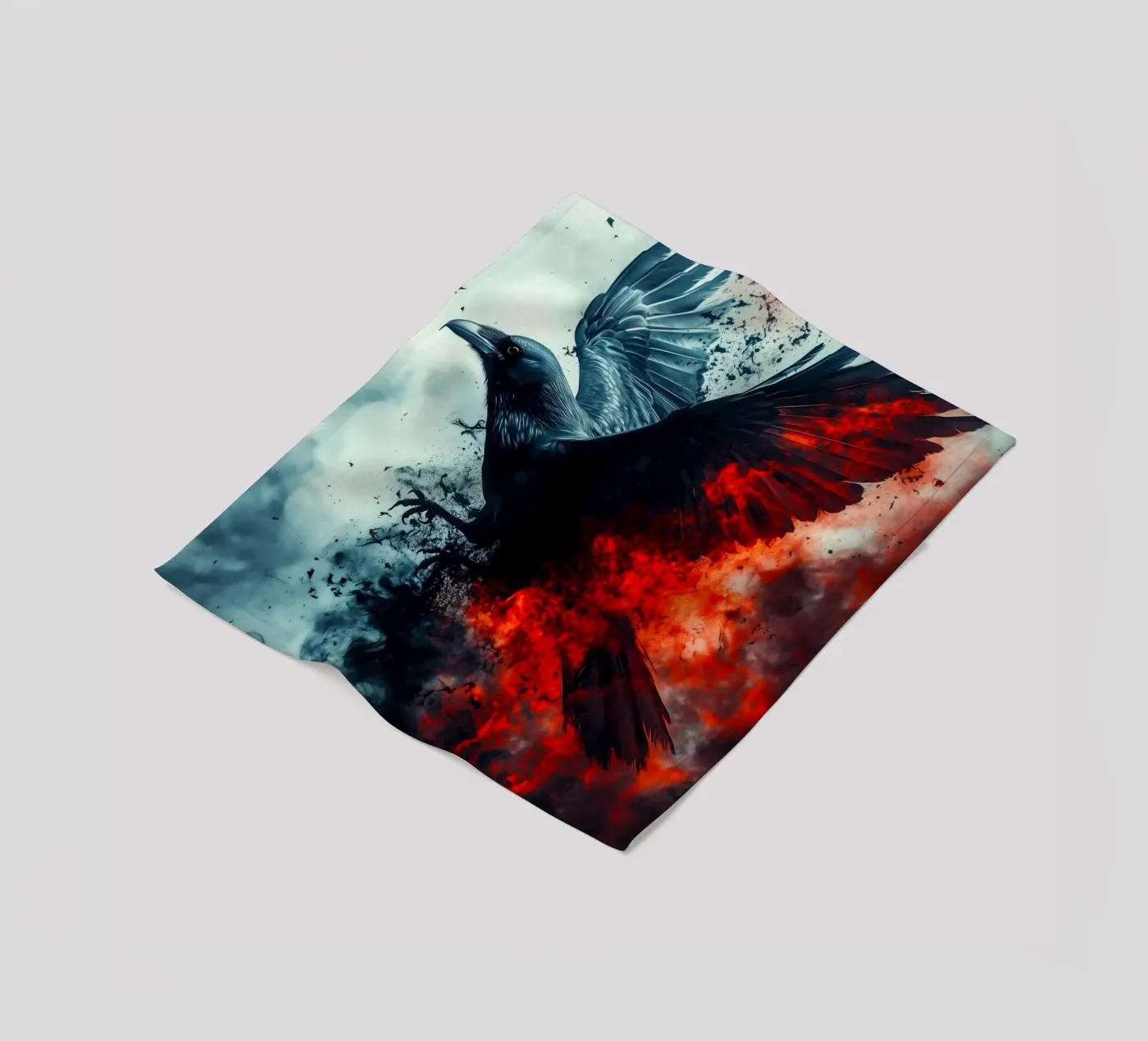 Schwarzer Rabenvogel Fleecedecke von Justyna Jaszke JBJart