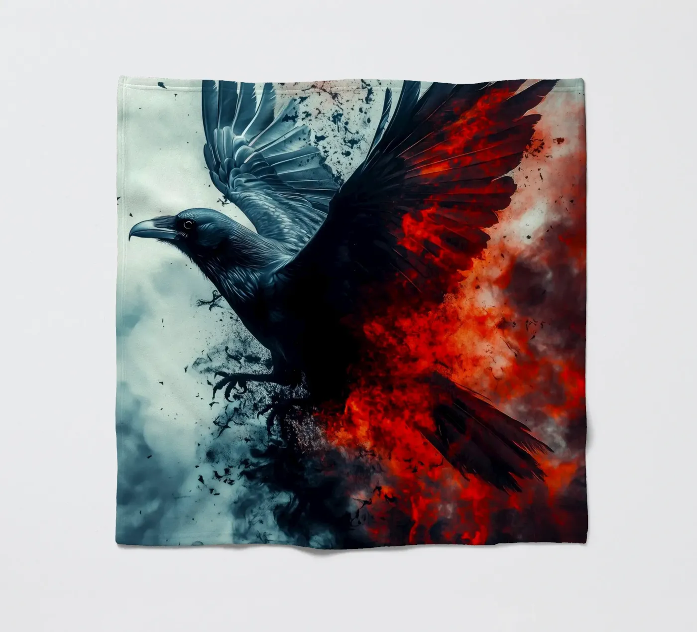 Schwarzer Rabenvogel Fleecedecke von Justyna Jaszke JBJart