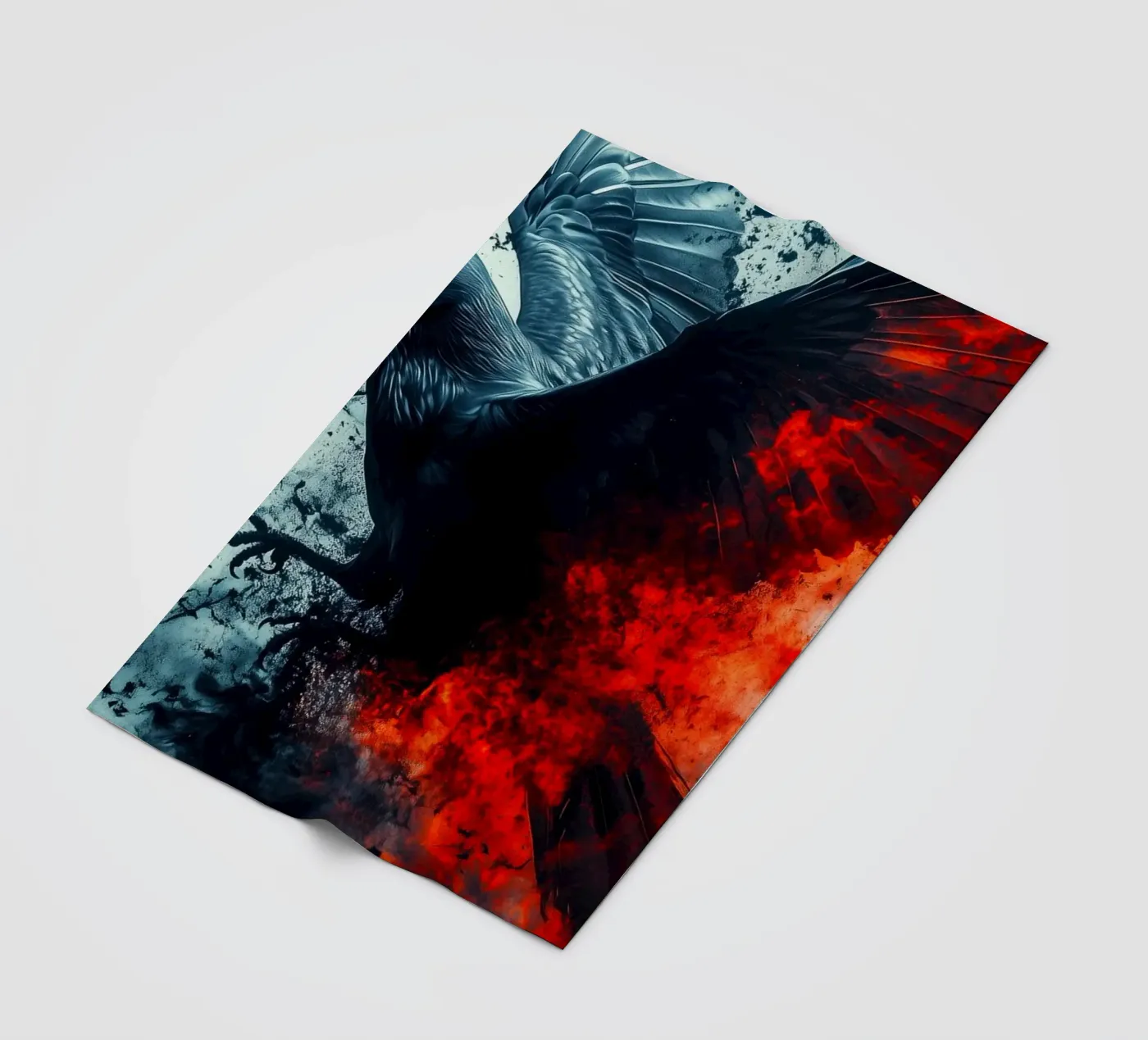 Schwarzer Rabenvogel Fleecedecke von Justyna Jaszke JBJart