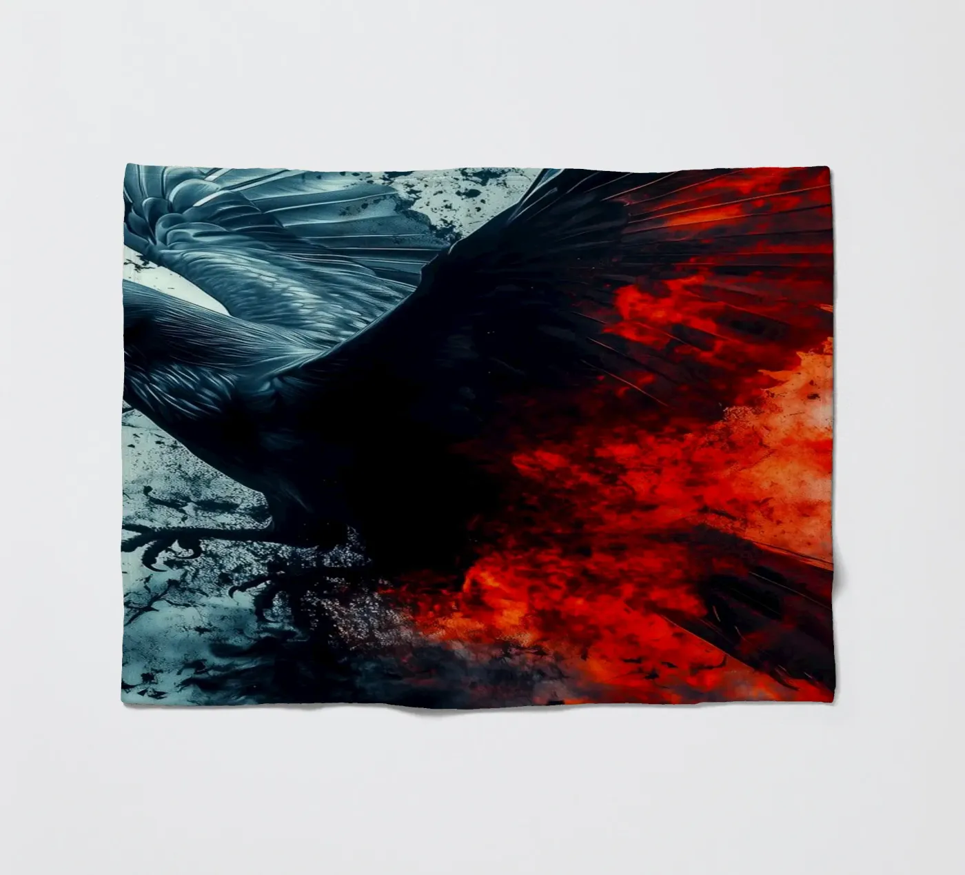 Schwarzer Rabenvogel Fleecedecke von Justyna Jaszke JBJart