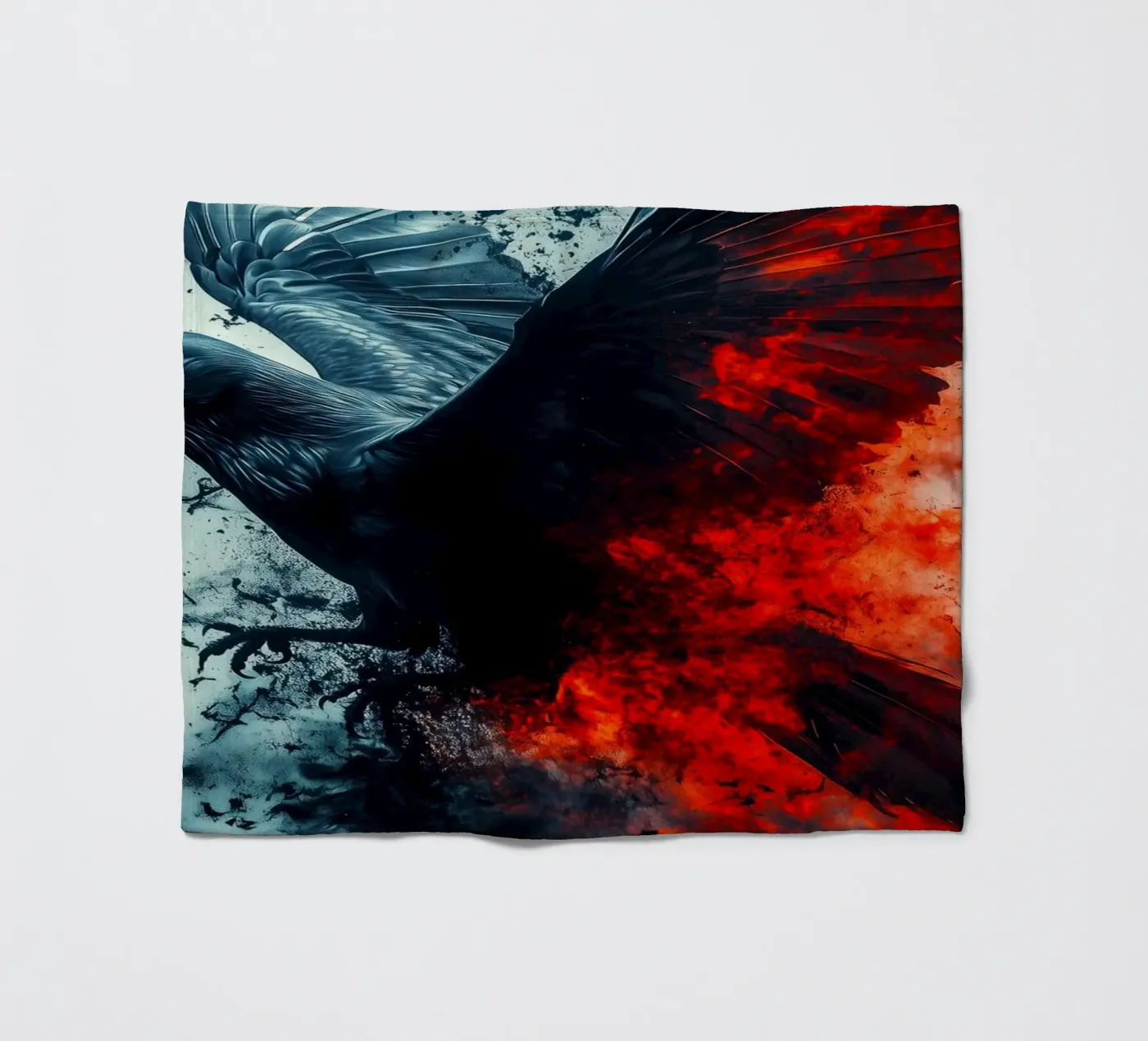 Schwarzer Rabenvogel Fleecedecke von Justyna Jaszke JBJart