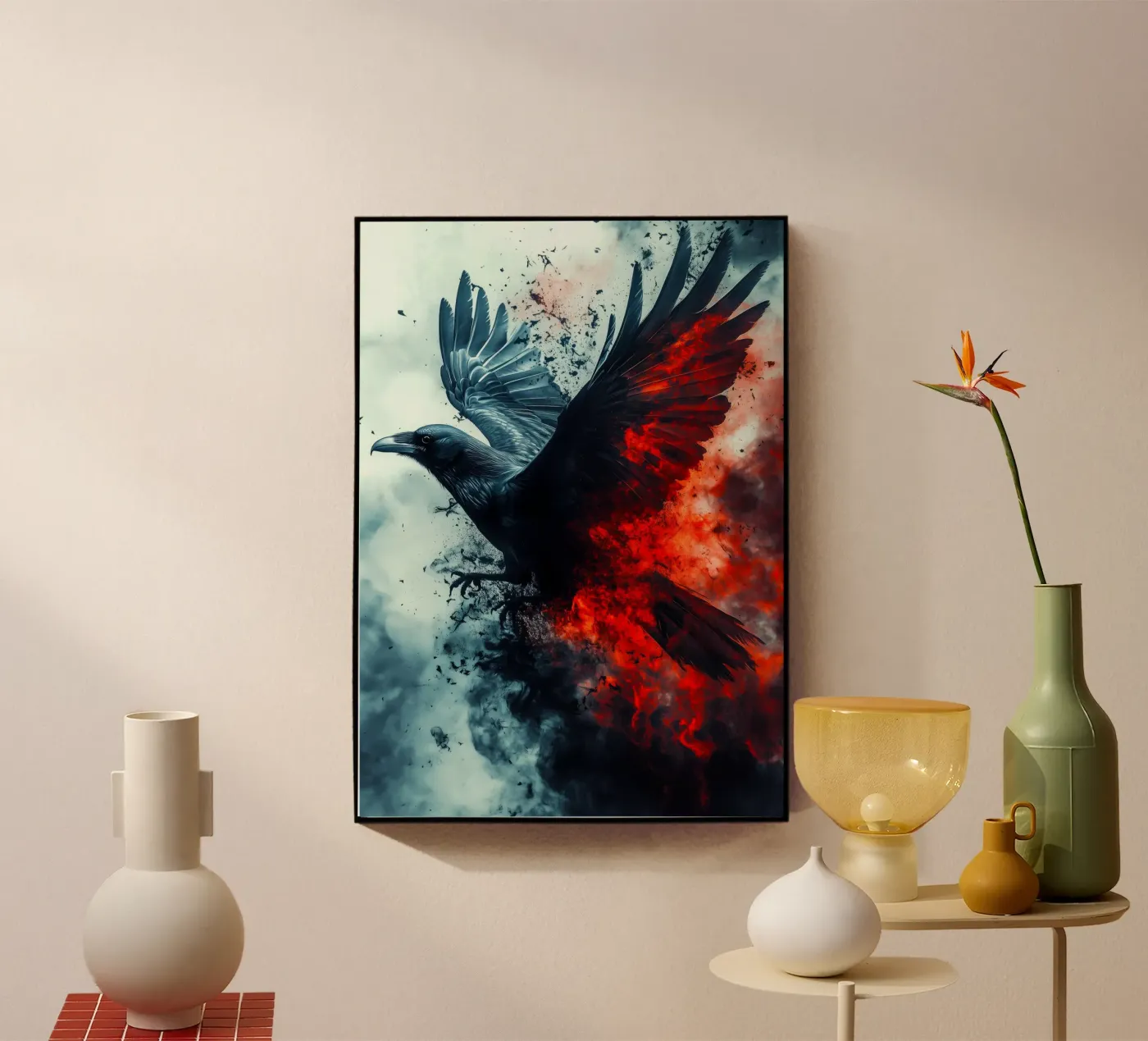 Black raven bird plexiglass da Justyna Jaszke JBJart