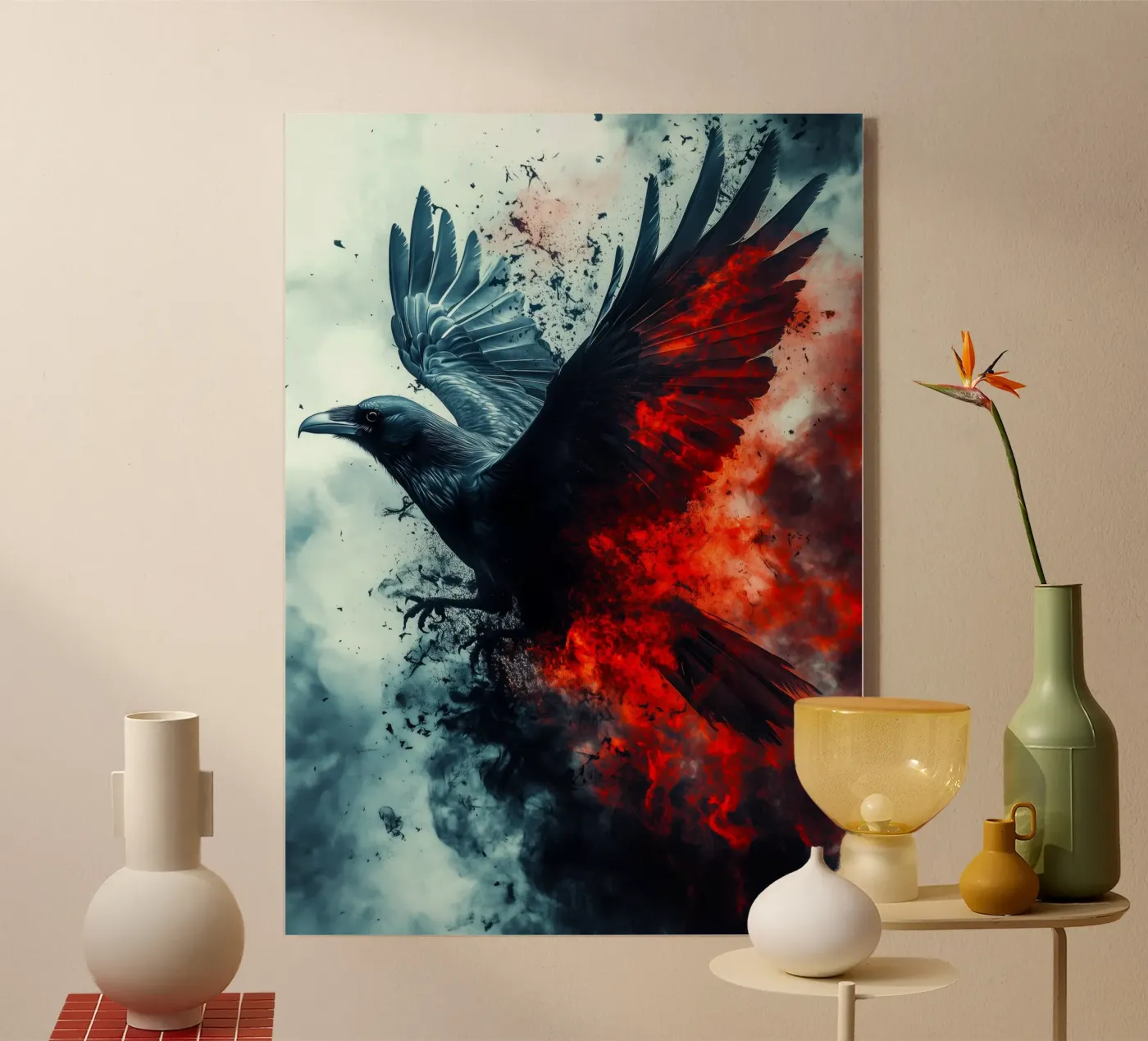 Black raven bird plexiglass da Justyna Jaszke JBJart