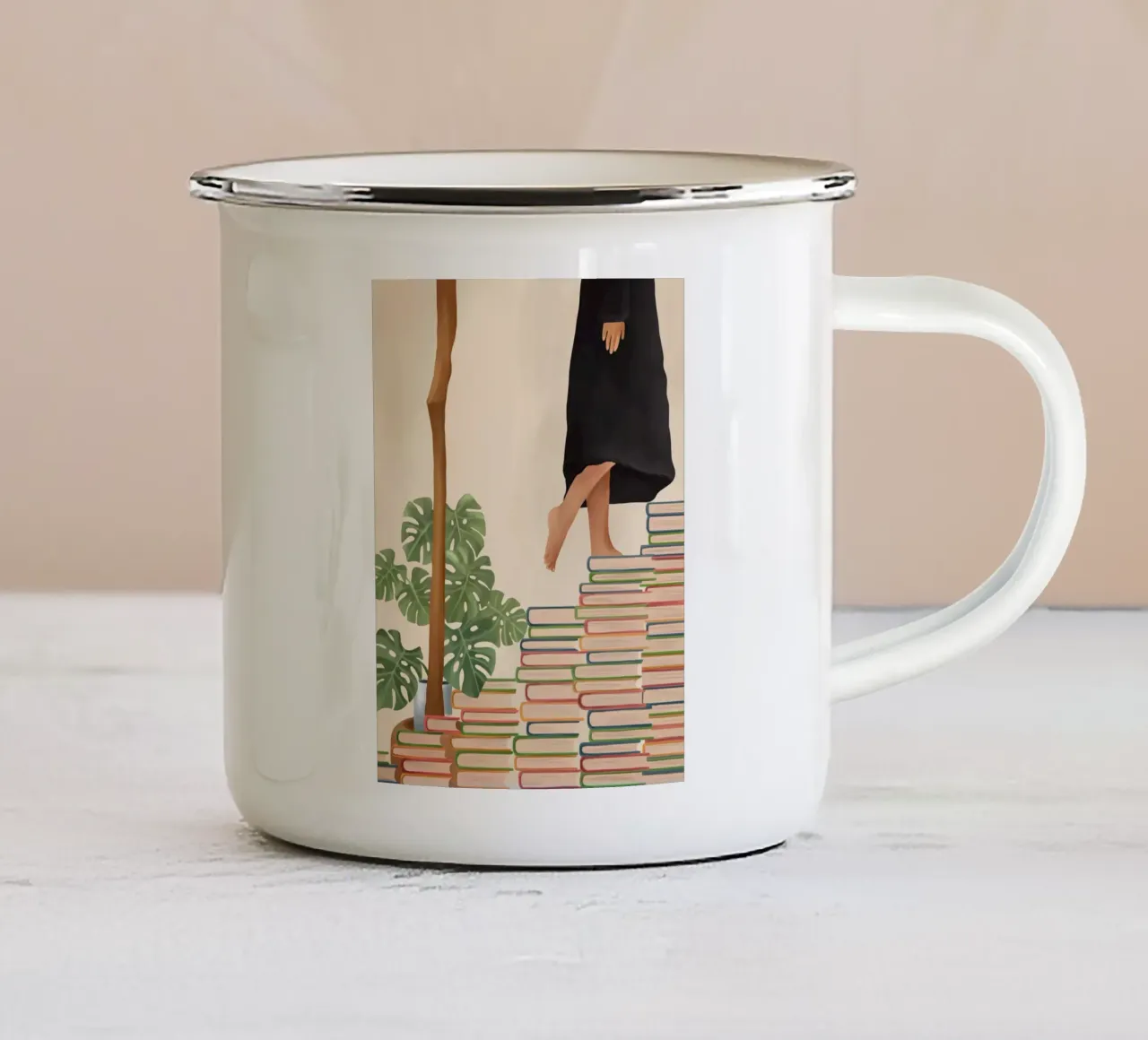 Books tazza in smalto da Flow Line