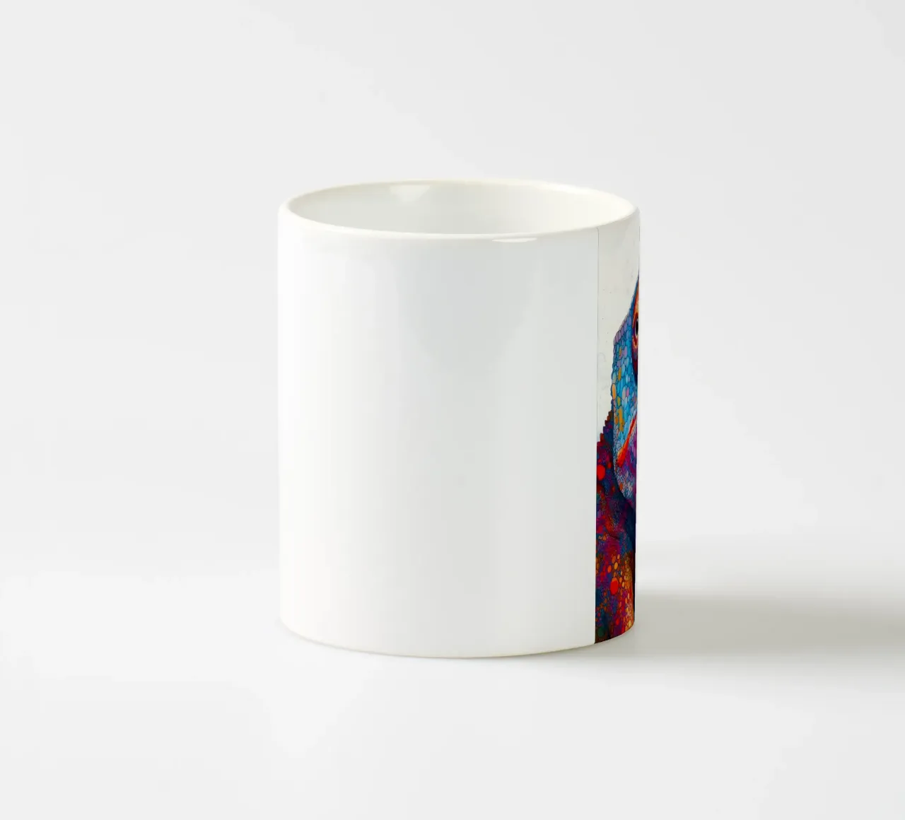 Chameleon animal art ceramic mug by Justyna Jaszke JBJart