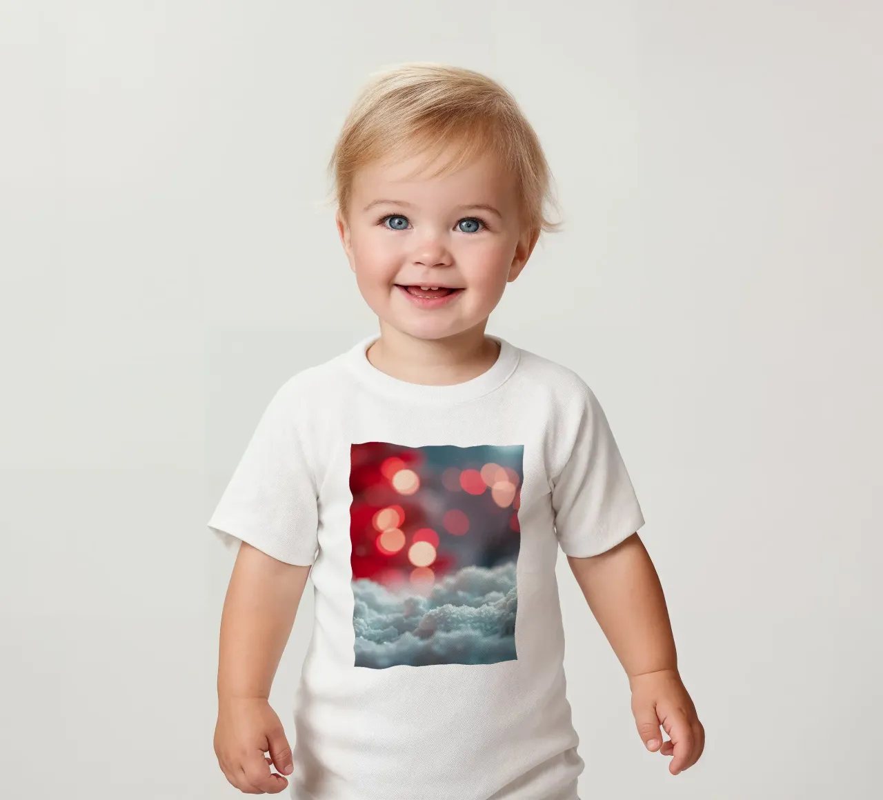 Luminose luci natalizie illuminano la neve soffice maglietta neonato da DesignDoodle