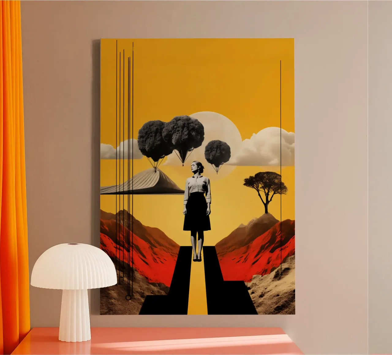 Tree Balloons tela con Cornice a cassetta da My Tiny Home