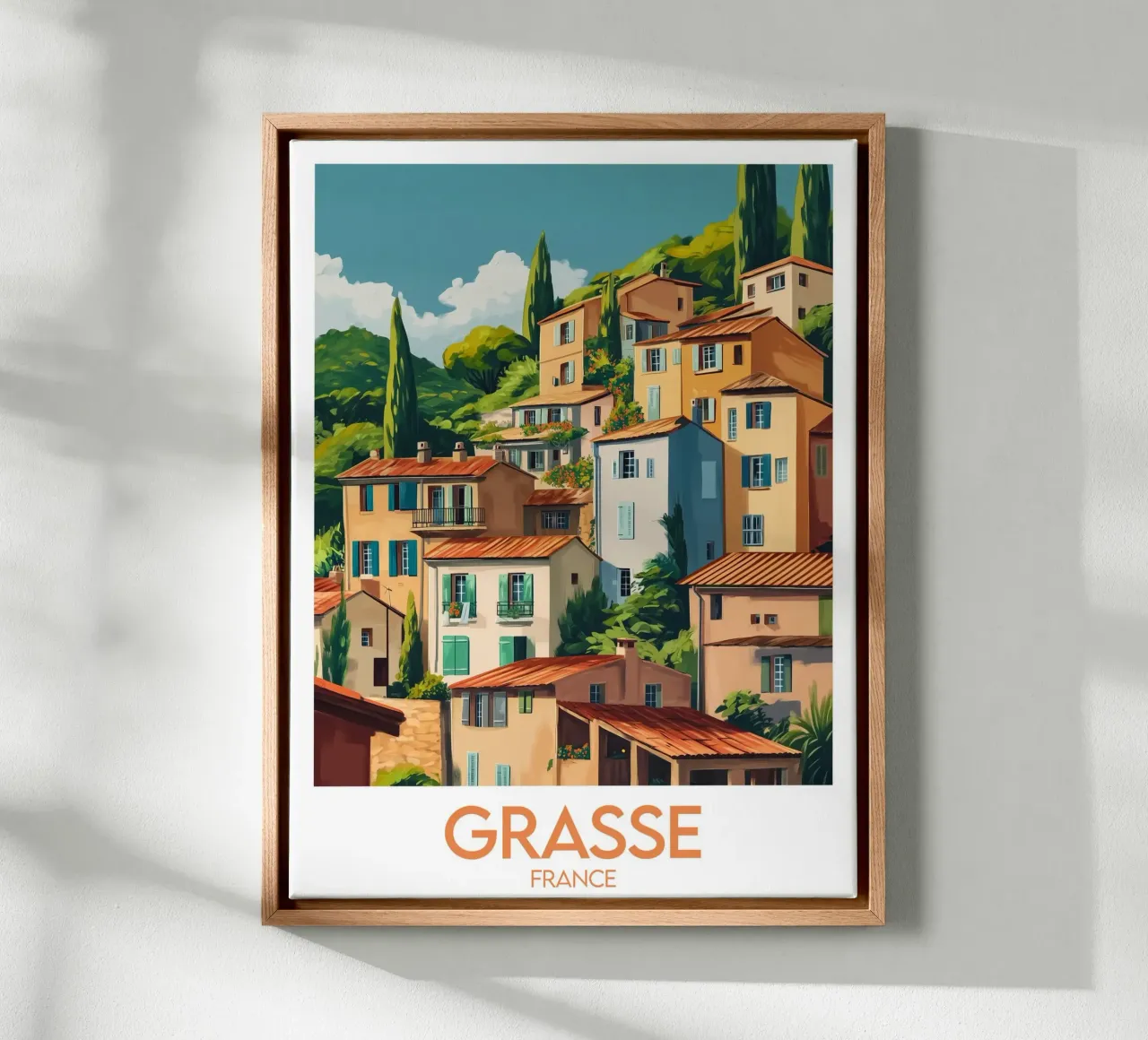 Grasse canvas met Baklijst van Frame the World