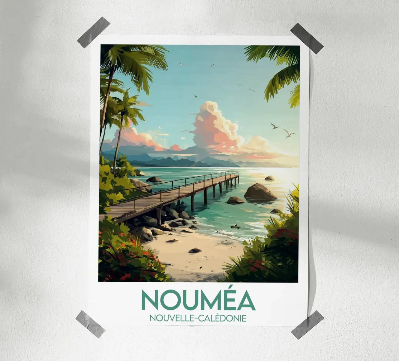 Poster Nouméa poster con telaio in alluminio da Frame the World