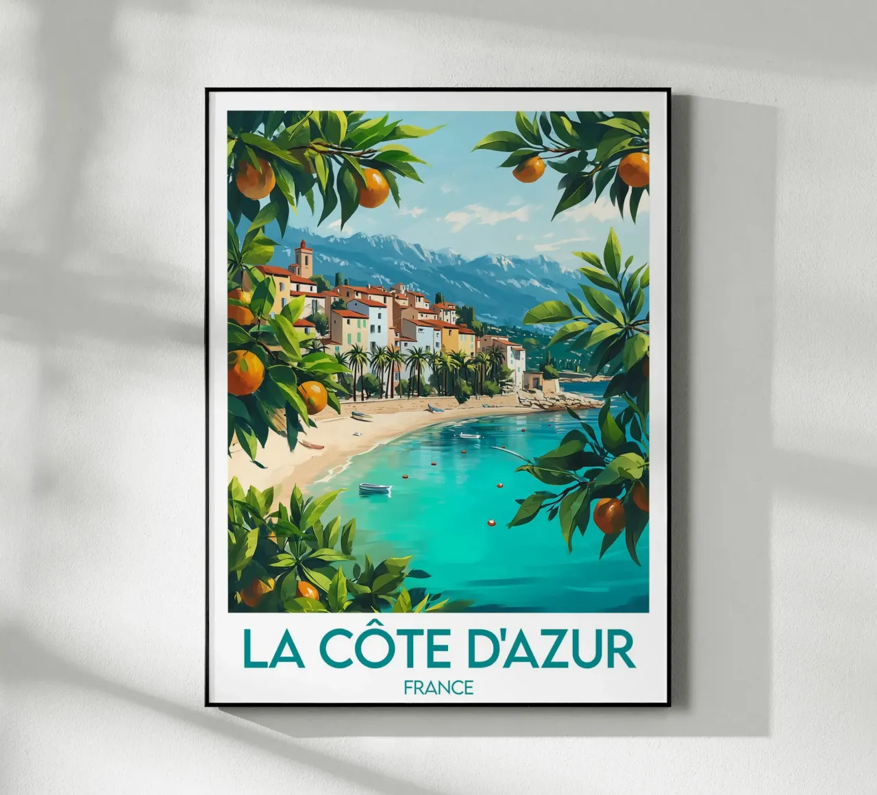 Poster Côte d'Azur Frankreich Acryl-Glas von Frame the World
