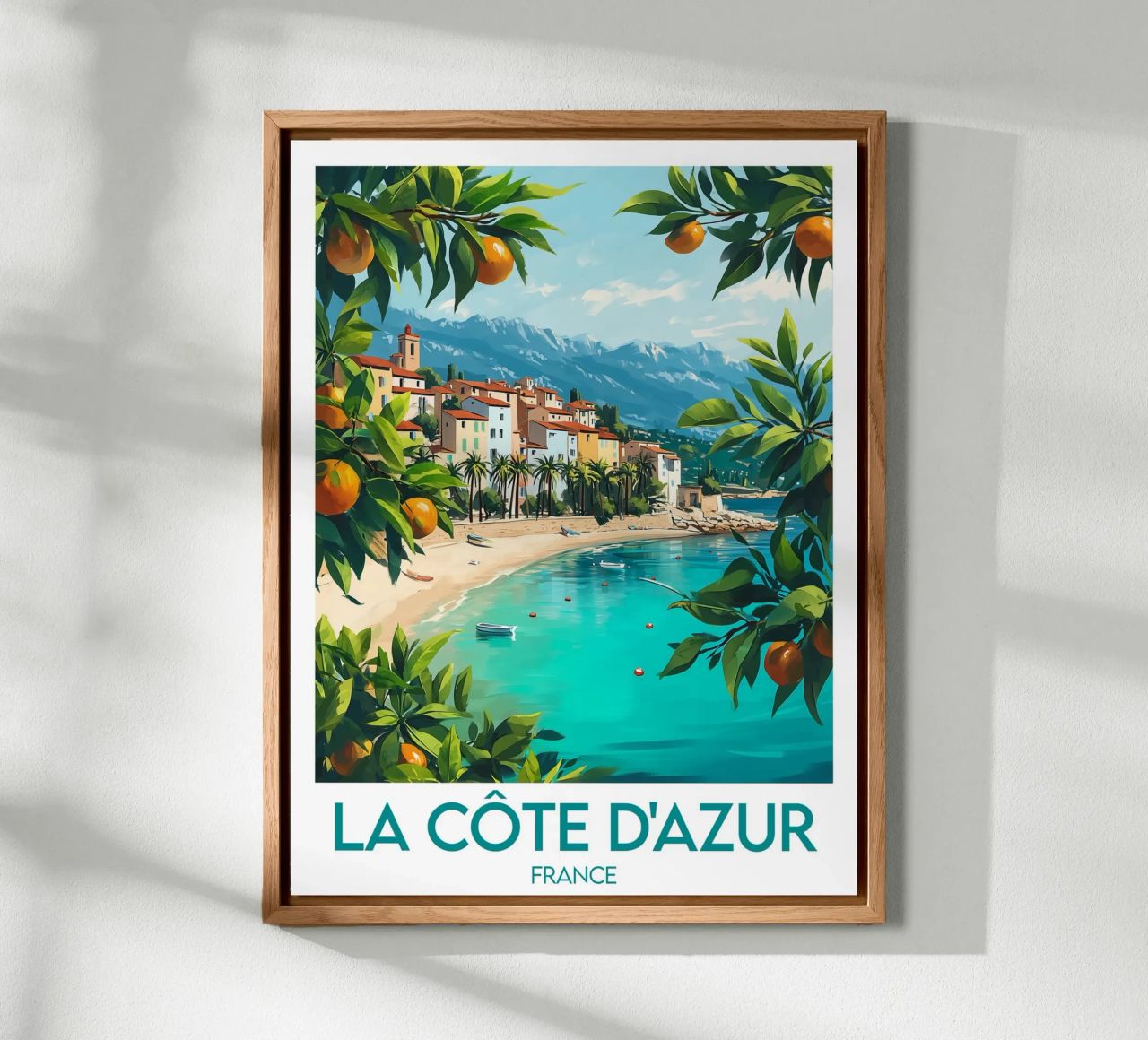 Poster Côte d'Azur Alu-Dibond von Frame the World