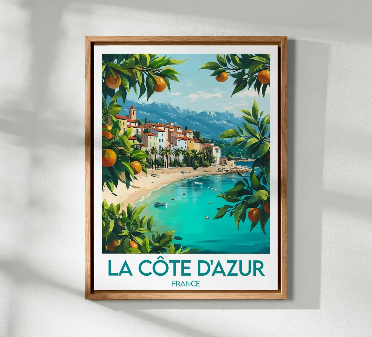 Poster Côte d'Azur Frankreich Alu-Dibond von Frame the World