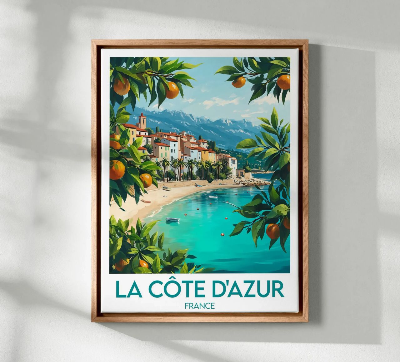 Poster Côte d'Azur Leinwand von Frame the World