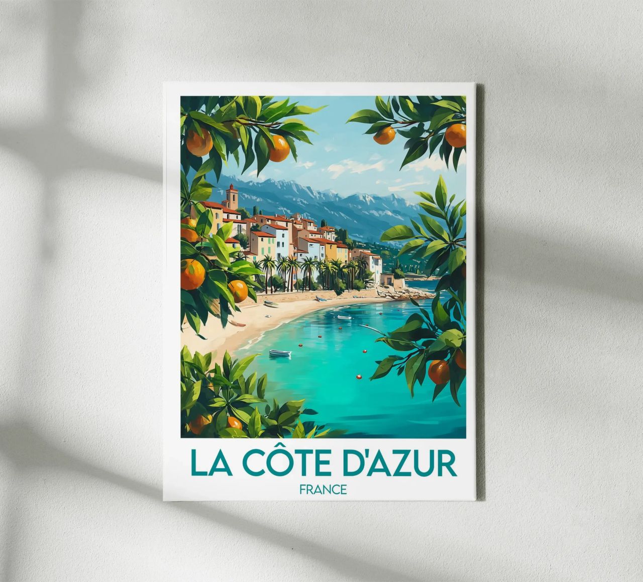Poster Côte d'Azur Leinwand von Frame the World