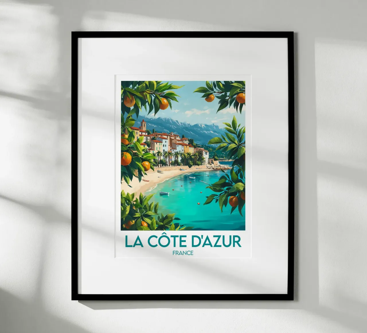 Poster Côte d'Azur Frankreich Poster von Frame the World