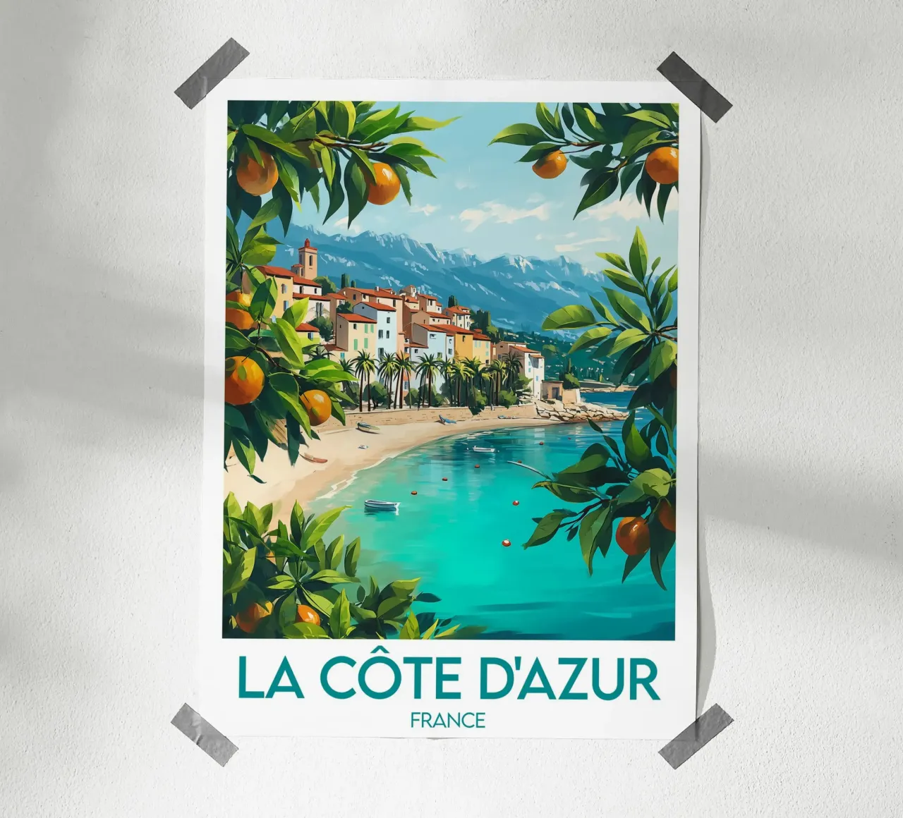 Poster Côte d'Azur Frankreich Poster von Frame the World