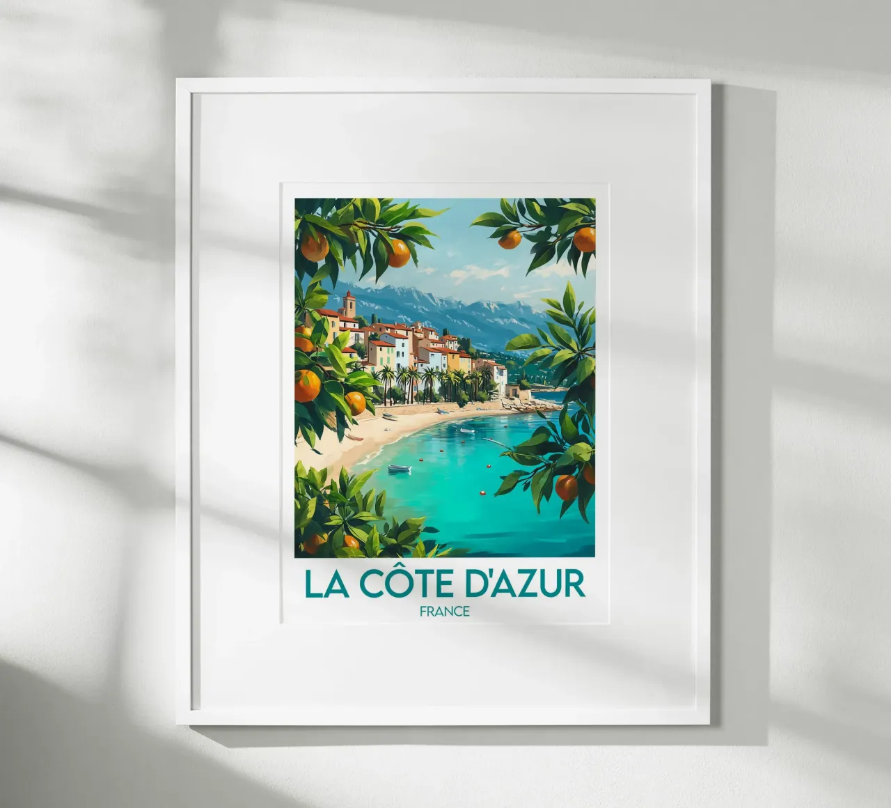 Poster Côte d'Azur Frankreich Poster von Frame the World