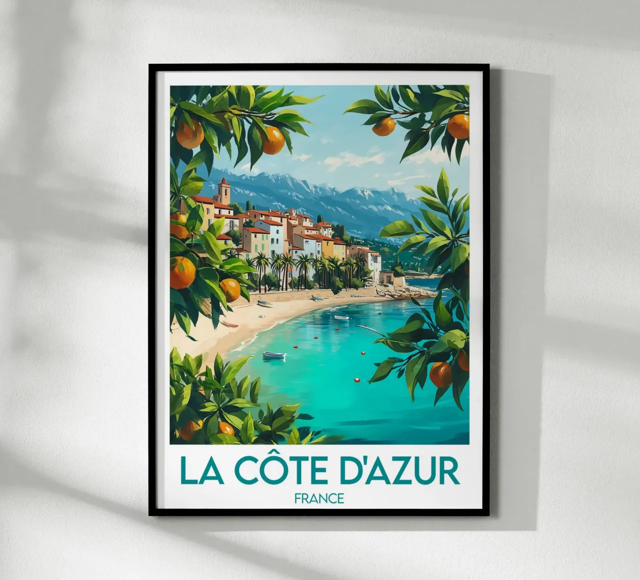 Poster Côte d'Azur Frankreich Poster von Frame the World