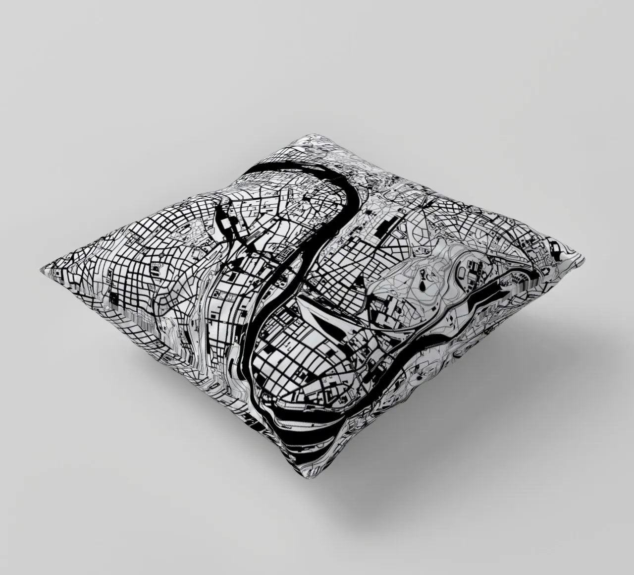 Prague Black & White cuscino da Planos Urbanos