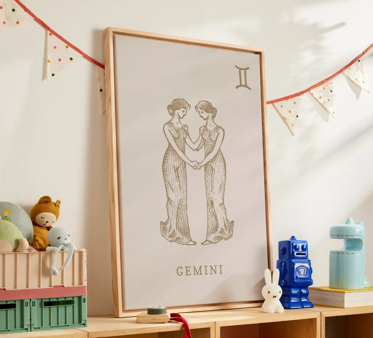 Gemini tela con Cornice a cassetta da Flora & Fauna