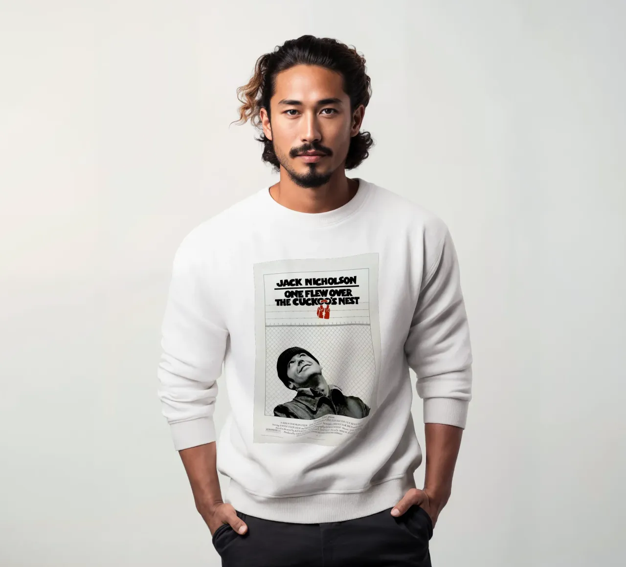 ‘One Flew over the Cuckoo’s Nest’ Retro Movie Poster felpa da Gallery Print and Art Limited