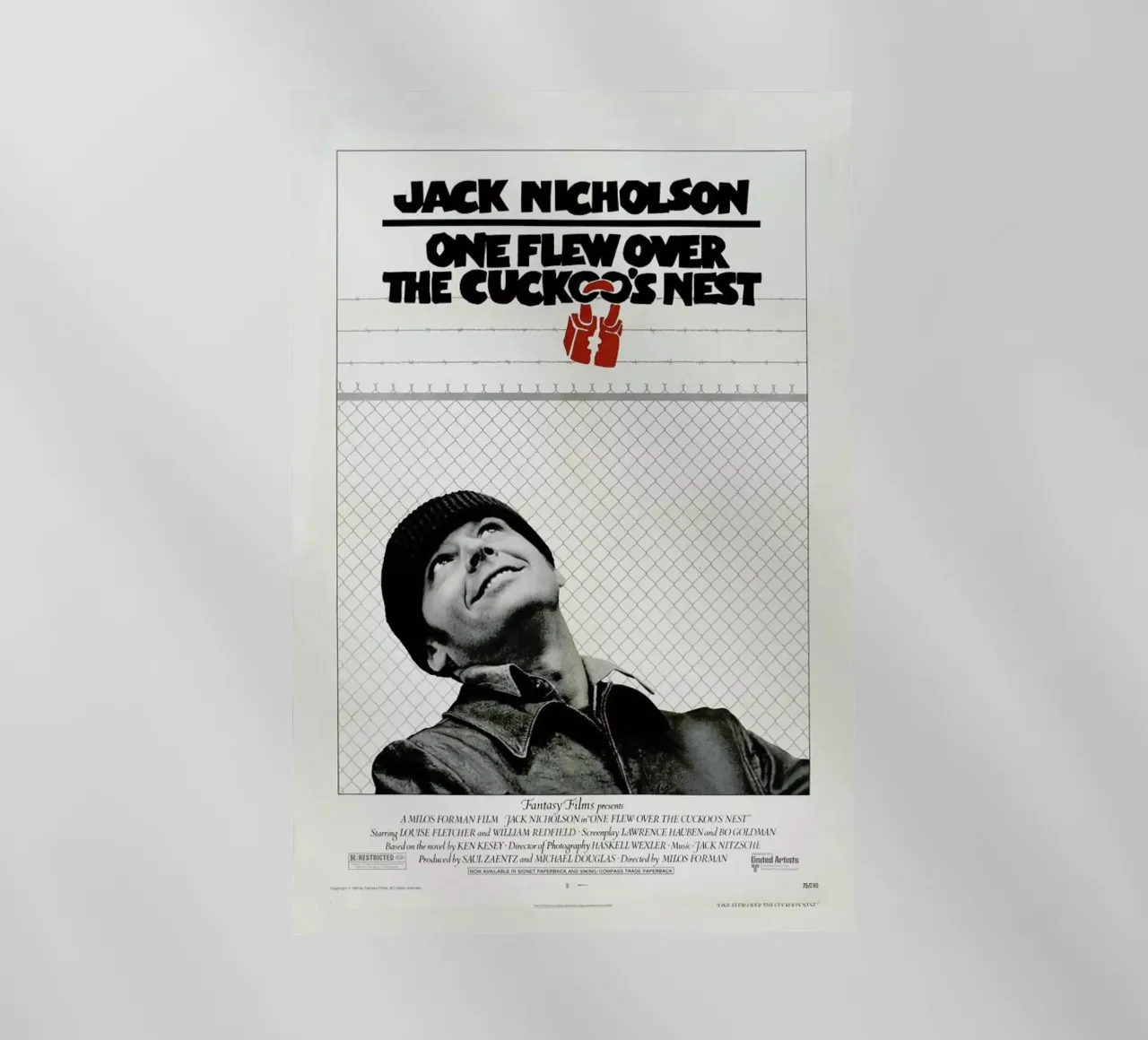‘One Flew over the Cuckoo’s Nest’ Retro Movie Poster pellicola backlit da Gallery Print and Art Limited