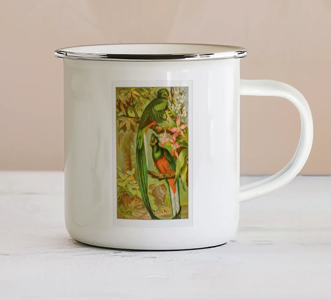 Native Birds tazza in smalto da Flora & Fauna