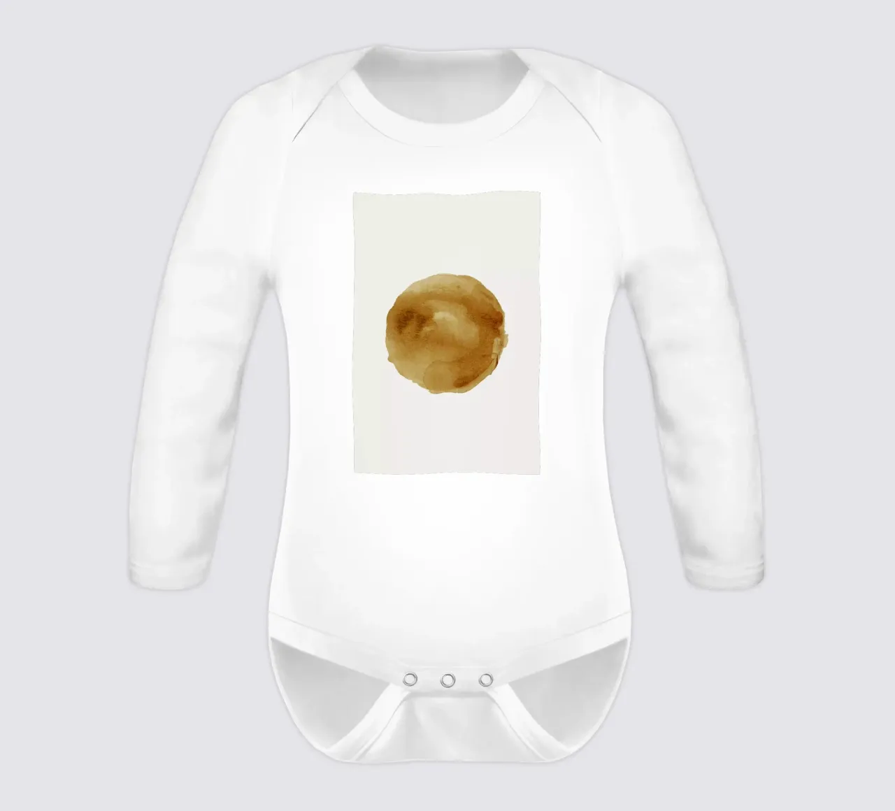 Golden long-sleeve baby romper by Pure