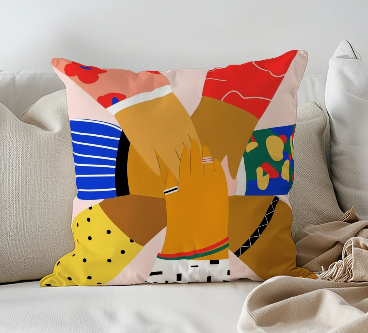 All Hands decorative cushion by Pure