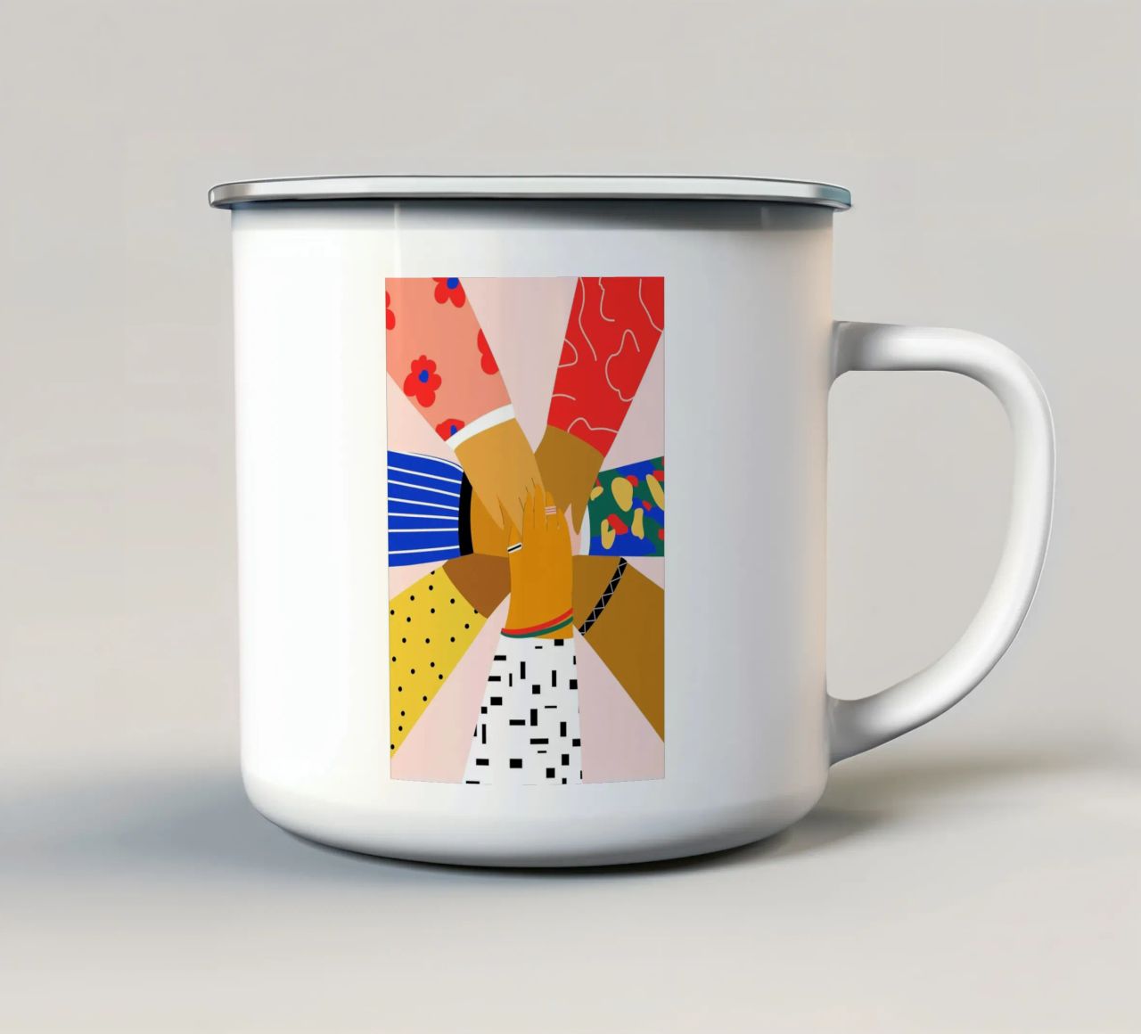 All Hands Emaille Tasse von Pure