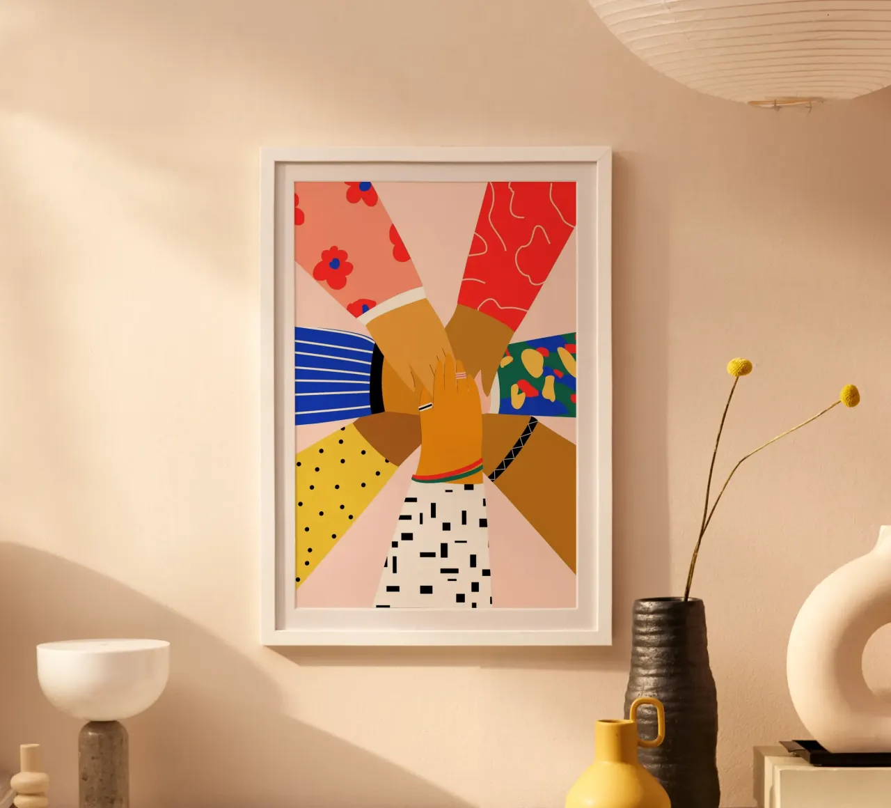 All Hands poster with wooden frame by Pure