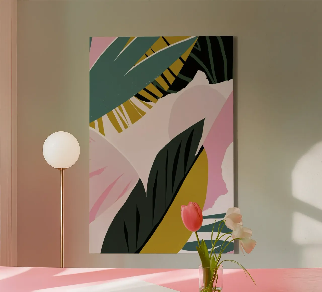 Shady Palms tela con Cornice a cassetta da Tom Abbiss Smith