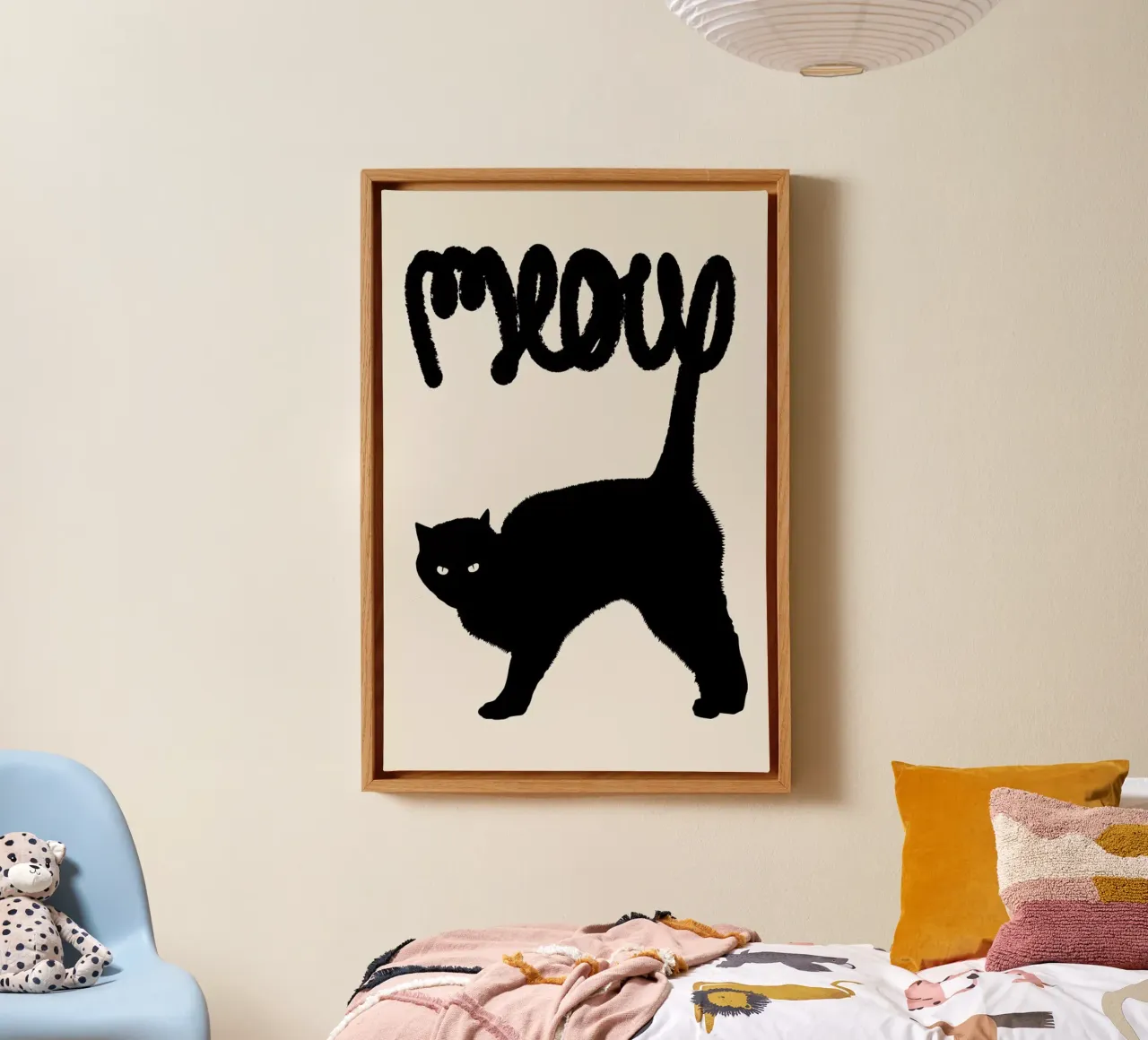 Meow tela con Cornice a cassetta da Florent Bodart