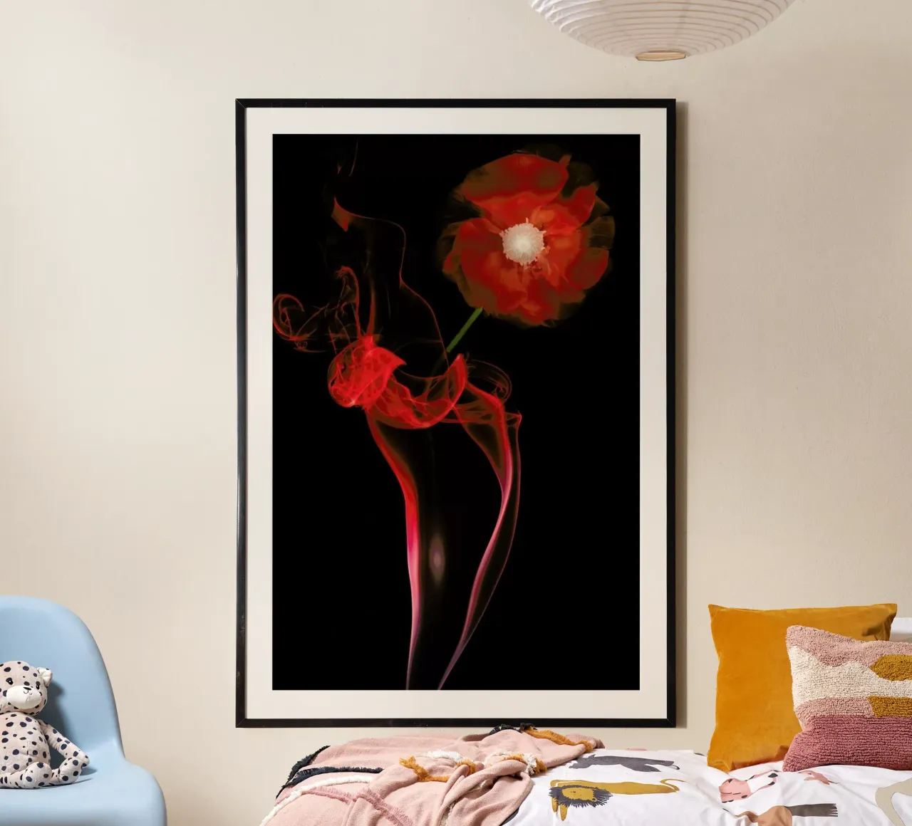 Red Buttercup - Azriel Yakubovitch poster with wooden frame by Pictufy