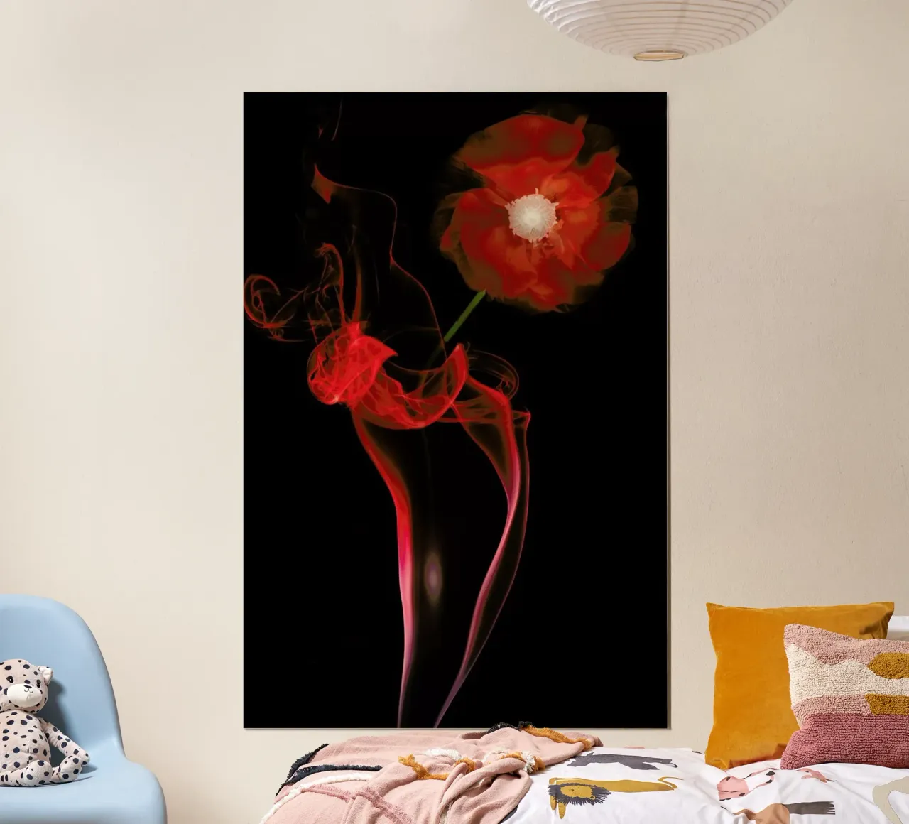 Red Buttercup - Azriel Yakubovitch poster with wooden frame by Pictufy